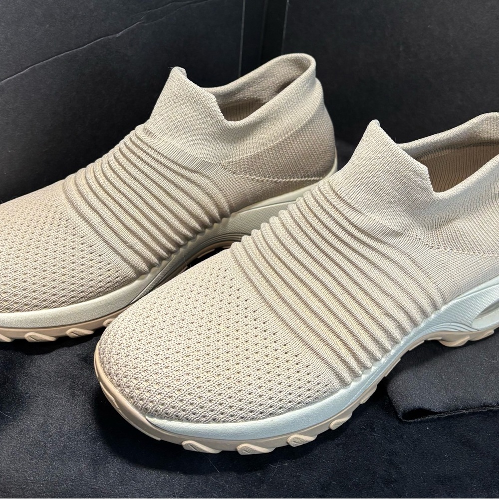 Slip-On Knit Sneakers for Women - Cream